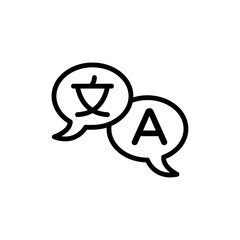 Translation icon Isolated flat vector in outline