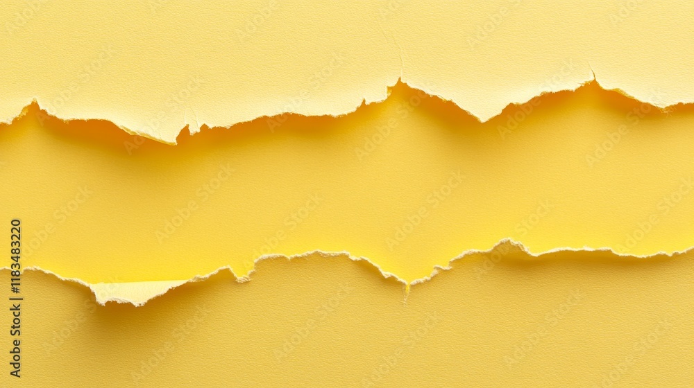 Poster Yellow torn paper edge element adds a unique texture to your design. This yellow torn paper edge element creates a striking visual appeal, perfect for creative projects and artwork.