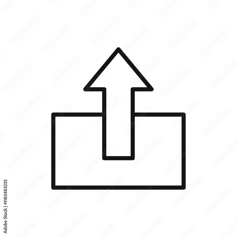 Poster upload icon isolated flat vector in outline