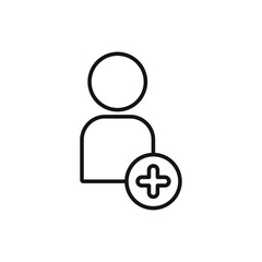 Fototapeta premium User add icon Isolated flat vector in outline