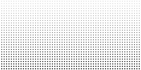 Halftone gradient. Dotted gradient, smooth dots spraying and halftones dot background seamless horizontal geometric pattern vector template set.
