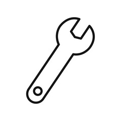 Wrench icon Isolated flat vector in outline