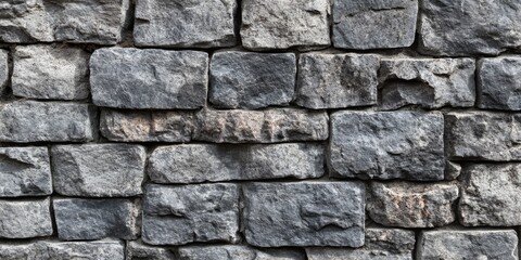 Fototapeta premium Vintage grey bricks create a unique wall, providing an interesting backdrop. This wall built with vintage grey bricks serves as an excellent resource for various creative projects and designs.