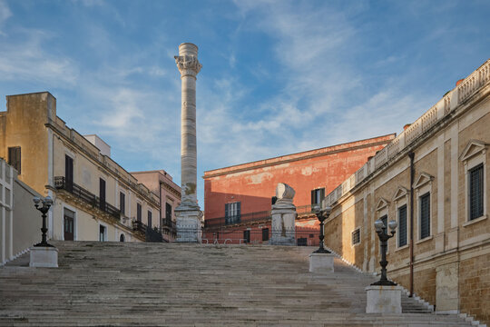 Colonne romane alla fine di Via Appia a Brindisi