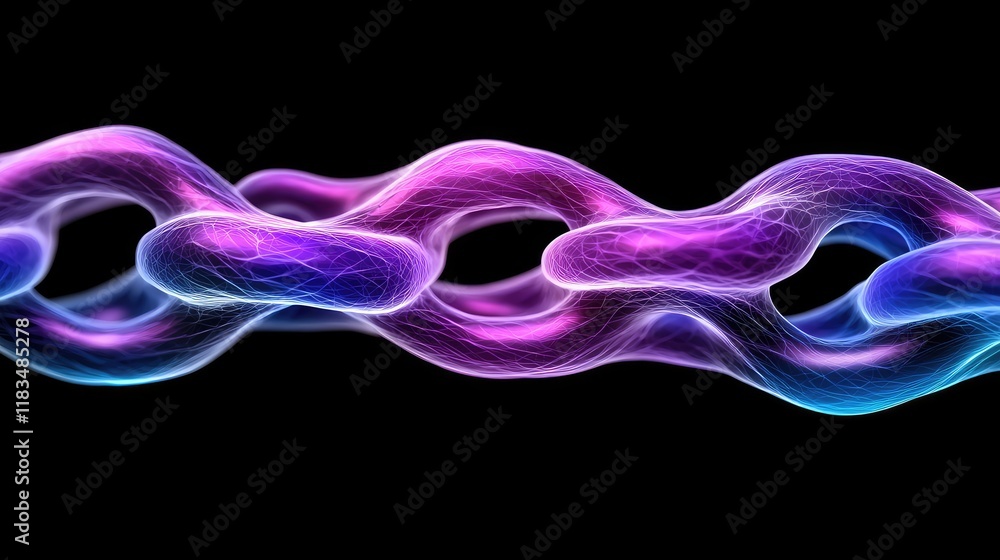 Poster dynamic chain motion abstract digital art futuristic design dark background close-up energy flow con