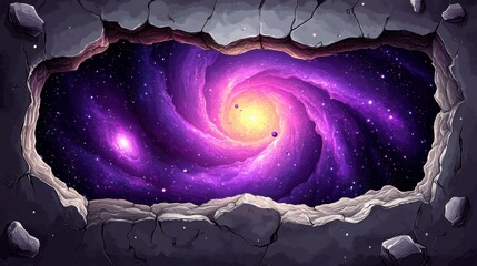 A cosmic abstract science design featuring swirling nebulae, glowing particles, and ethereal lines, ideal for space exploration or advanced scientific projects.