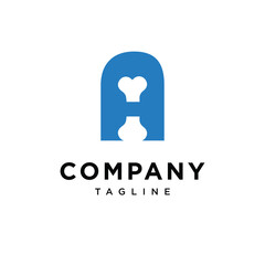 Letter A Bone Cute Logo Icon Vector