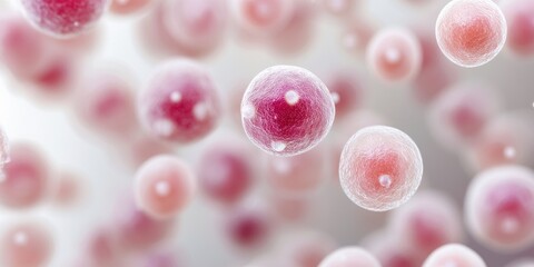 Abstract Close-Up of Colorful Biological Cells