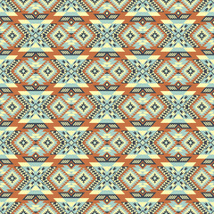 American tribal ethnic native pattern seamless.Traditional Navajo,Aztec,Apache,Southwest and Mexican style fabric pattern.Abstract vector motif pattern.For fabric,clothing,blanket,woven,wrap,decorate.