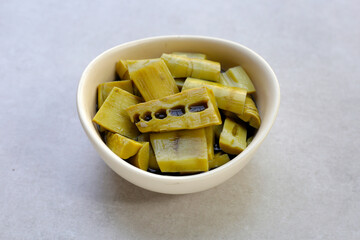 Bamboo shoot in tiliacora triandra juice