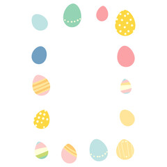 Polaroid easter eggs frame colorful pattern pastel vector