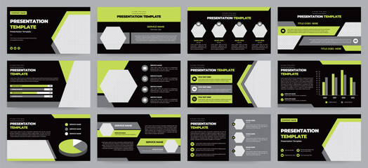 Modern presentation slide templates. Infographic elements template set for web, print, annual report brochure, business flyer leaflet marketing and advertising template. Vector Illustration.