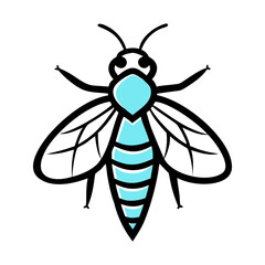 cicada doodle icon vector illustration