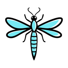 dragonfly doodle icon vector illustration