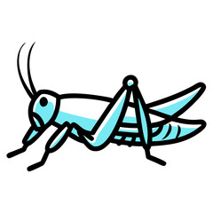 grasshopper doodle icon vector illustration
