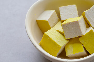 Soy tofu cubes, Tofu soy bean curd