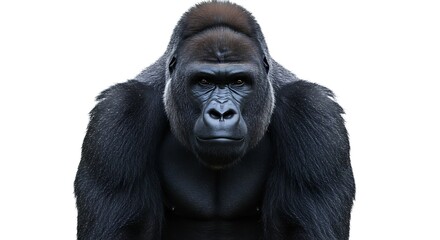 Fototapeta premium Powerful Gorilla Portrait Wildlife Primate Ape Mammal Animal Jungle Nature Zoo Strong Intense Close