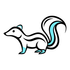 Skunk doodle icon vector illustration