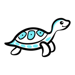 turtle doodle icon vector illustration