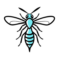 wasp doodle icon vector illustration