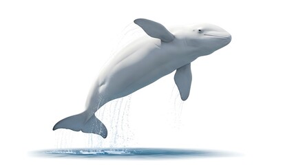 Fototapeta premium Beluga Whale Leaping Ocean Mammal Wildlife Arctic Animal Aquatic Life Marine Animal Water Splash