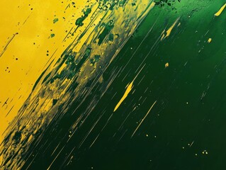 Green and Yellow Paint Strokes Abstract Background with Artistic Design