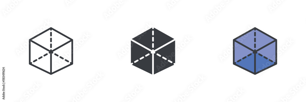 Poster cube with projection icon