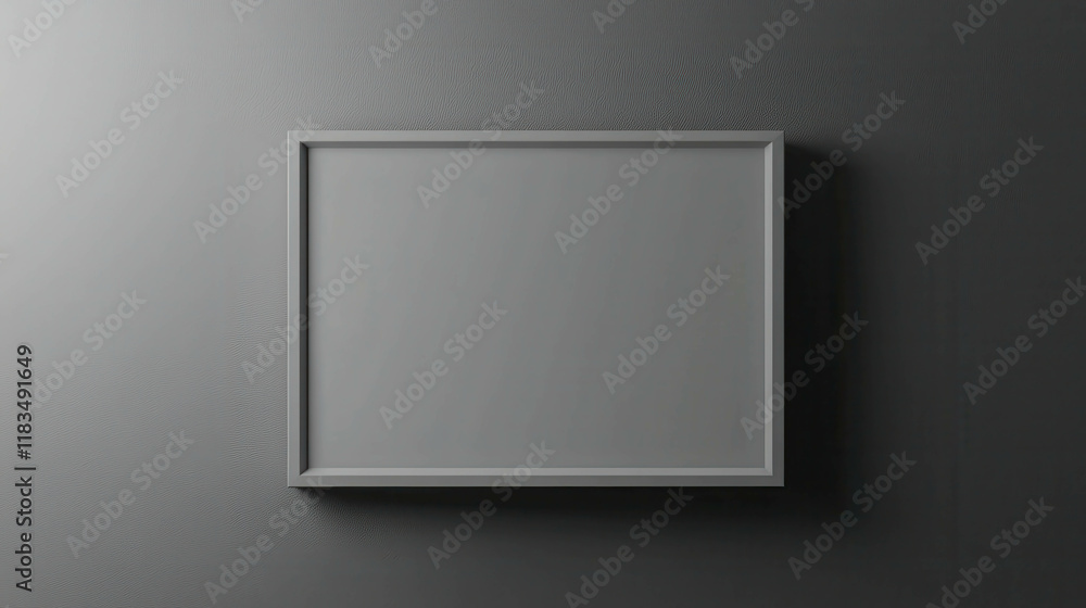 Poster minimalist gray 3d frame design for elegant display on smooth surface