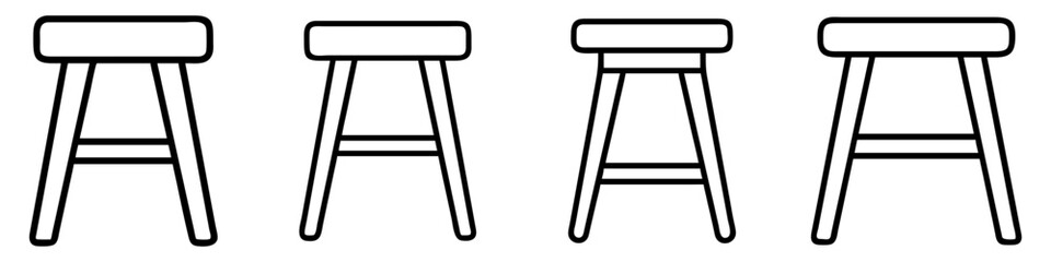 stool icon, furniture line art, furniture vector - simple black line art icon of stool perfect for logos, and furniture-themed designs.