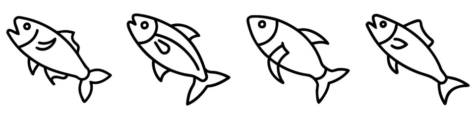 bluefish icon, fish line art, fish vector - simple black line art icon of bluefish perfect for logos, and fish-themed designs.