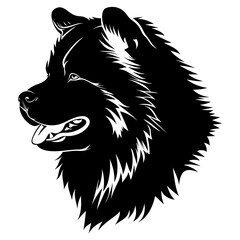 Fototapeta premium Collection portrait Chow Chow dog art illustration silhouette vector