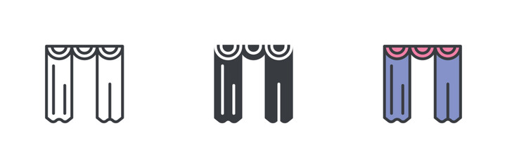 Curtains vector icon