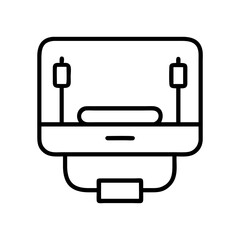 charging dock icon, electronics line art, electronics vector - simple black line art icon of charging dock perfect for logos, and electronics-themed designs.