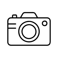 digital camera icon, electronics line art, electronics vector - simple black line art icon of digital camera perfect for logos, and electronics-themed designs.