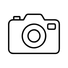 digital camera icon, electronics line art, electronics vector - simple black line art icon of digital camera perfect for logos, and electronics-themed designs.