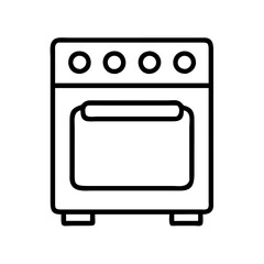 Obraz premium electric stove icon, electronics line art, electronics vector - simple black line art icon of electric stove perfect for logos, and electronics-themed designs.