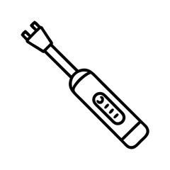 electric toothbrush icon, electronics line art, electronics vector - simple black line art icon of electric toothbrush perfect for logos, and electronics-themed designs.