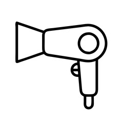 hair dryer icon, electronics line art, electronics vector - simple black line art icon of hair dryer perfect for logos, and electronics-themed designs.