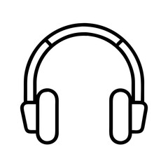 headphones icon, electronics line art, electronics vector - simple black line art icon of headphones perfect for logos, and electronics-themed designs.