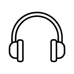 headphones icon, electronics line art, electronics vector - simple black line art icon of headphones perfect for logos, and electronics-themed designs.