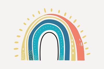 cute rainbow illustration vector