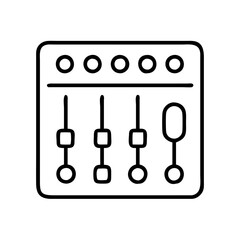 mixer console icon, electronics line art, electronics vector - simple black line art icon of mixer console perfect for logos, and electronics-themed designs.