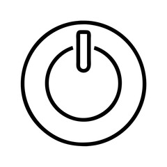 power button icon, electronics line art, electronics vector - simple black line art icon of power button perfect for logos, and electronics-themed designs.