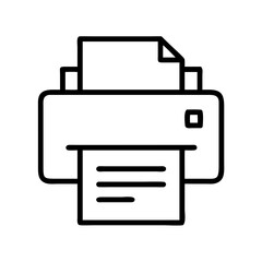 printer icon, electronics line art, electronics vector - simple black line art icon of printer perfect for logos, and electronics-themed designs.