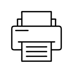 printer icon, electronics line art, electronics vector - simple black line art icon of printer perfect for logos, and electronics-themed designs.