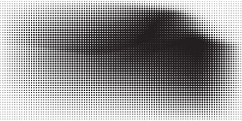 Halftone gradient. Dotted gradient, smooth dots spraying and halftones dot background seamless horizontal geometric pattern vector template set.