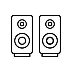 surround sound speakers icon, electronics line art, electronics vector - simple black line art icon of surround sound speakers perfect for logos, and electronics-themed designs.