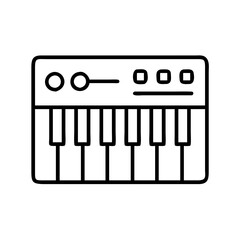 synthesizer icon, electronics line art, electronics vector - simple black line art icon of synthesizer perfect for logos, and electronics-themed designs.