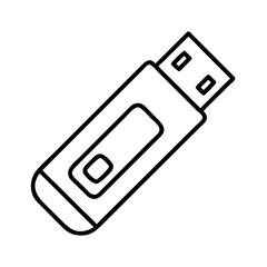 usb flash drive icon, electronics line art, electronics vector - simple black line art icon of usb flash drive perfect for logos, and electronics-themed designs.