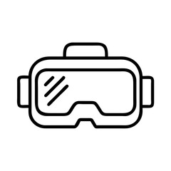 vr headset icon, electronics line art, electronics vector - simple black line art icon of vr headset perfect for logos, and electronics-themed designs.